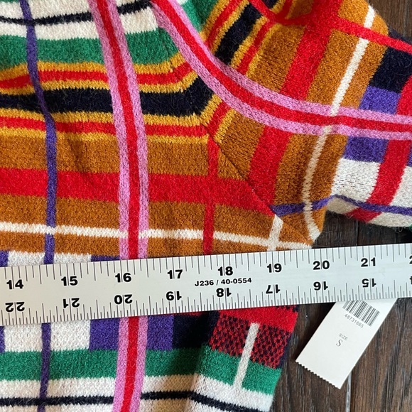 Anthropologie MOTH Long Cardigan Sweater Women’s Sz XS Willingston Plaid Belted - Picture 10 of 15